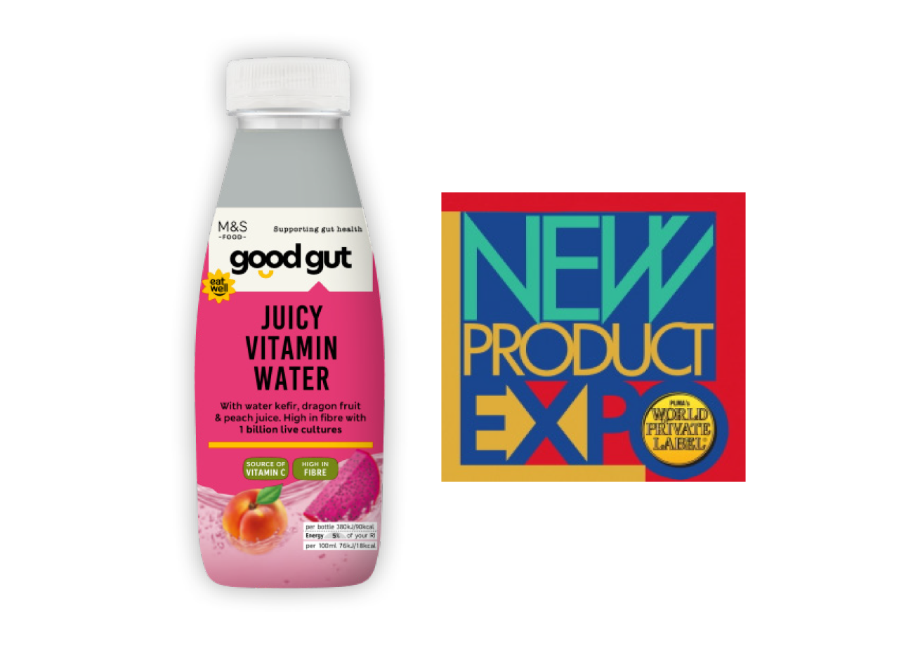 M&S — NEW PRODUCT EXPO JUICY WATER WITH FERMENTED KEFIR (U.K.)